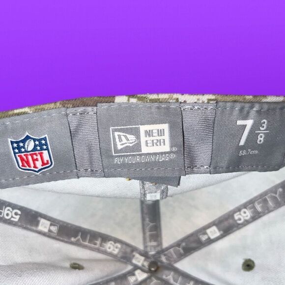 New Era MN Vikings Salute the Soldiers Fitted Cap 7 3/8 - Picture 5 of 7